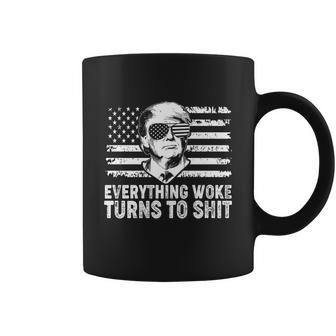 Everything Woke Turns To Shit Funny Trump Coffee Mug - Monsterry CA