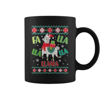 Fa Lla Lla Lla Llama Ugly Christmas Sweater Coffee Mug - Monsterry