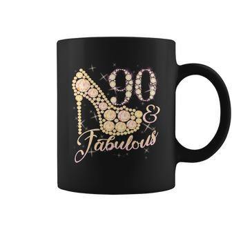 Fabulous & 90 Sparkly Heel 90Th Birthday Coffee Mug - Monsterry