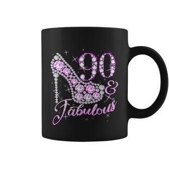 Fabulous & 90 Sparkly Shiny Heel 90Th Birthday Tshirt Coffee Mug - Monsterry DE