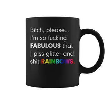Fabulous Glitter And Rainbows Funny Gay Pride Tshirt Coffee Mug - Monsterry UK