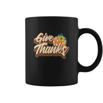 Fall Give Thanks Funny Gift Thanksgiving Coffee Mug - Seseable