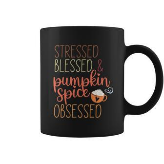 Fall Stressed Blessed _ Pumpkin Spice Obsessed Coffee Mug - Seseable