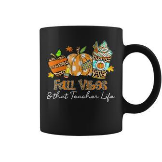 Fall Vibes & That Teacher Life Apple Pencil Pumpkin Fall  Coffee Mug