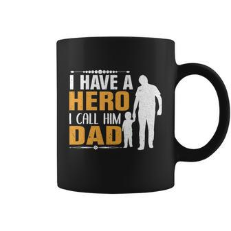 Fathers Day Fathers Day I Have A Hero Dad Graphic Design Printed Casual Daily Basic Coffee Mug - Thegiftio UK