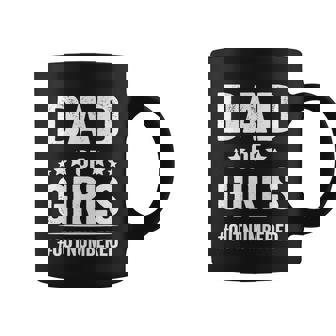 Fathers Day Gift From Daughters Dad Of Girls Outnumbered Graphic Design Printed Casual Daily Basic Coffee Mug - Thegiftio