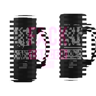 FCk Cancer Ribbon American Flag Tribute Tshirt Coffee Mug - Monsterry