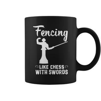 Fencing Chess Swords Funny Fencer Foil Fencing Gift Coffee Mug - Seseable
