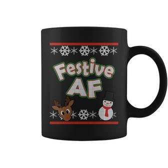 Festive Af Ugly Christmas Sweater Coffee Mug - Monsterry DE
