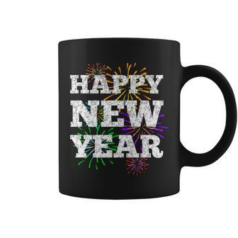 Festive Happy New Year Fireworks Graphic Design Printed Casual Daily Basic Coffee Mug - Thegiftio UK