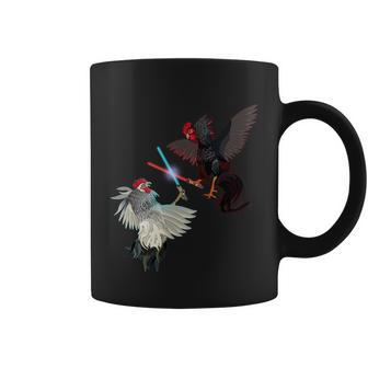 Fighting Rosters Lightsaber Cockfight Coffee Mug - Monsterry