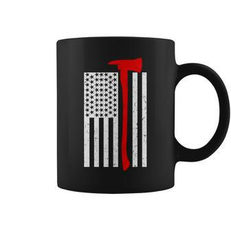 Firefighter Axe American Flag Coffee Mug - Monsterry