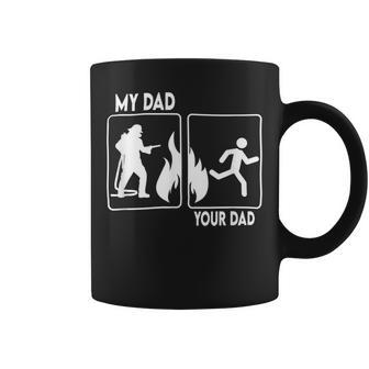 Firefighter Funny Firefighter Dad Fathers Day Proud Daughter Son Boys Coffee Mug - Seseable