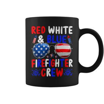 Firefighter Funny Red White And Blue Firefighter Squad American Flag Coffee Mug - Seseable