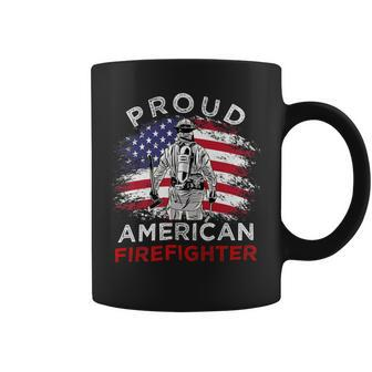 Firefighter Proud American Firefighter Vintage July 4Th For Firefighter Coffee Mug - Seseable