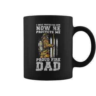 Firefighter Proud Fire Dad Firefighter Dad Of A Fireman Father Coffee Mug - Seseable
