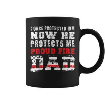 Firefighter Proud Fire Dad Fireman Father Of A Firefighter Dad Coffee Mug - Seseable