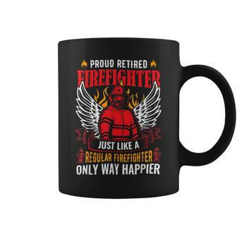 Firefighter Proud Retired Firefighter Like A Regular Only Way Happier Coffee Mug - Seseable