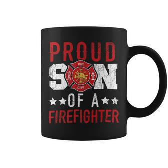Firefighter Proud Son Of A Firefighter Firefighting Fireman Fire Rescue V2 Coffee Mug - Seseable