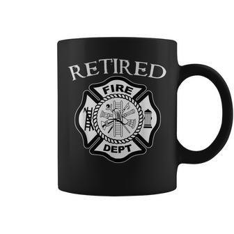 Firefighter Retired Fire Dept Tshirt Firefighter Ladder Engine Coffee Mug - Seseable