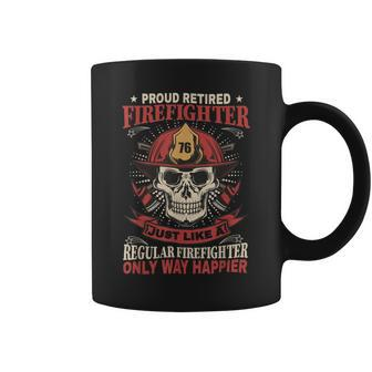 Firefighter Retired Firefighter Fireman Hero Skull Firefighter Coffee Mug - Seseable