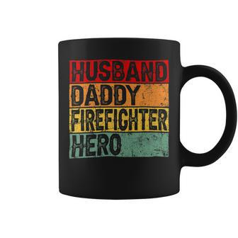 Firefighter Retro Vintage Husband Daddy Firefighter Fathers Day Dad Coffee Mug | Seseable UK