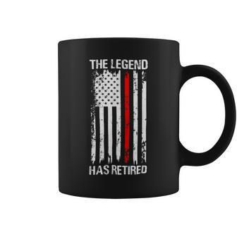 Firefighter Thin Red Line Firefighter American Flag Retired Coffee Mug - Seseable