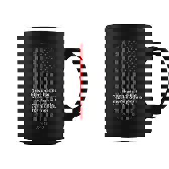 Firefighter Thin Red Line Firefighter Bible Verse American Flag Coffee Mug | Seseable CA