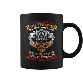 Firefighter United States Firefighter We Run Towards The Flames Firemen_ Coffee Mug - Seseable