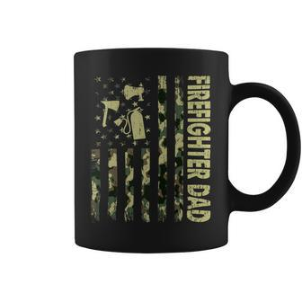 Firefighter Usa Flag Camouflage Firefighter Dad Patriotic Fathers Day Coffee Mug - Seseable