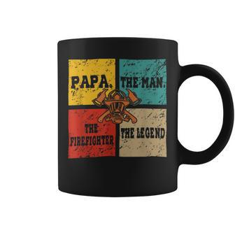 Firefighter Vintage Retro Papa Funny Man The Firefighter The Legend Coffee Mug - Seseable