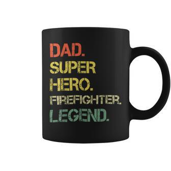 Firefighter Vintage Style Dad Hero Firefighter Legend Fathers Day Coffee Mug - Seseable