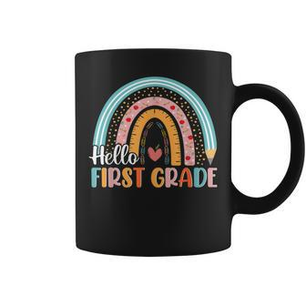 First Grade Rainbow Team Hello 1St Grade Rocks Squad Teacher Coffee Mug - Thegiftio UK