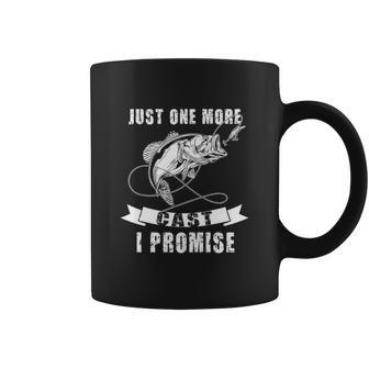 Fishing Funny Angler Retro Just One More Cast I Promise Coffee Mug - Monsterry