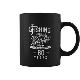 Fishing Legend 80 Years Old Birthday Funny Fisherman Coffee Mug - Monsterry AU