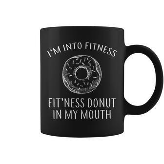 Fitness Fitness Donut In My Mouth Coffee Mug - Monsterry