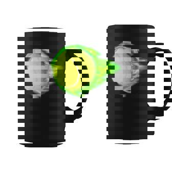 Flaming Tennis Ball Tshirt Coffee Mug - Monsterry