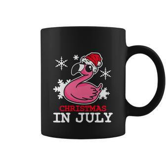 Flamingo Funny Christmas In July Snowflakes Coffee Mug - Monsterry