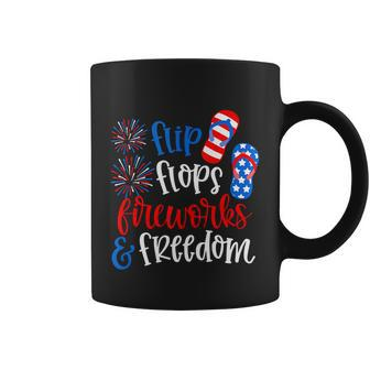 Flip Flops Fireworks And Freedom 4Th Of July Us Flag Coffee Mug - Monsterry