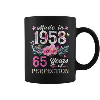 Floral 65Th Birthday Gifts For Women Best Of 1958 Birthday Coffee Mug - Thegiftio UK