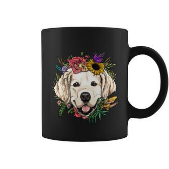 Floral Golden Retriever Dog Spring Nature Dog Lovers Gift Coffee Mug - Monsterry AU