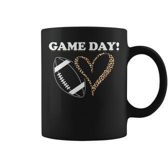 Football Lover Leopard Pattern Women Football Game Day Coffee Mug - Thegiftio UK