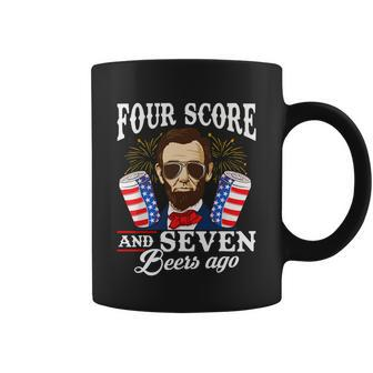 Four Score And 7 Beers Ago 4Th Of July Drinking Like Lincoln Coffee Mug - Monsterry UK