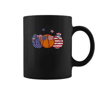 Fourth Of July Red White Blue Basketball Lover Patriotic Graphic Design Printed Casual Daily Basic Coffee Mug - Thegiftio UK