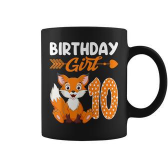 Fox Animal Lovers 10Th Birthday Girl Fox B-Day 10 Year Old Coffee Mug - Seseable