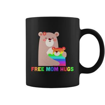 Free Mom Hugs Bear Lgbt Ally Rainbow Heart Gay Pride Month Coffee Mug - Thegiftio UK