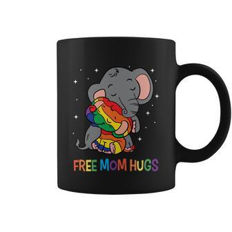 Free Mom Hugs Lgbt Mother Elephant Rainbow Womens Gift Coffee Mug - Thegiftio UK