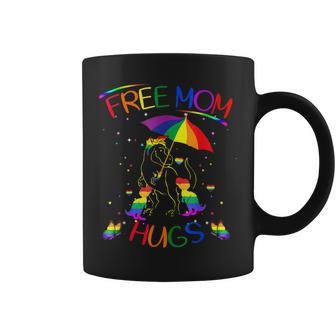 Free Mom Hugs Lgbt Pride Mama Dinosaur Rex Gift Coffee Mug - Thegiftio UK
