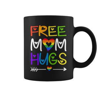 Free Mom Hugs Rainbow Heart Lgbt Pride Month Coffee Mug - Monsterry