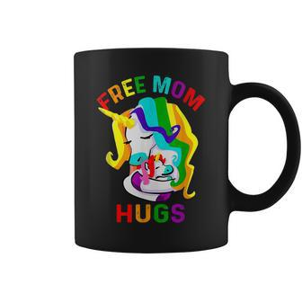 Free Mom Hugs Unicorn Gay Pride Lgbt Rainbow Flag Coffee Mug - Thegiftio UK